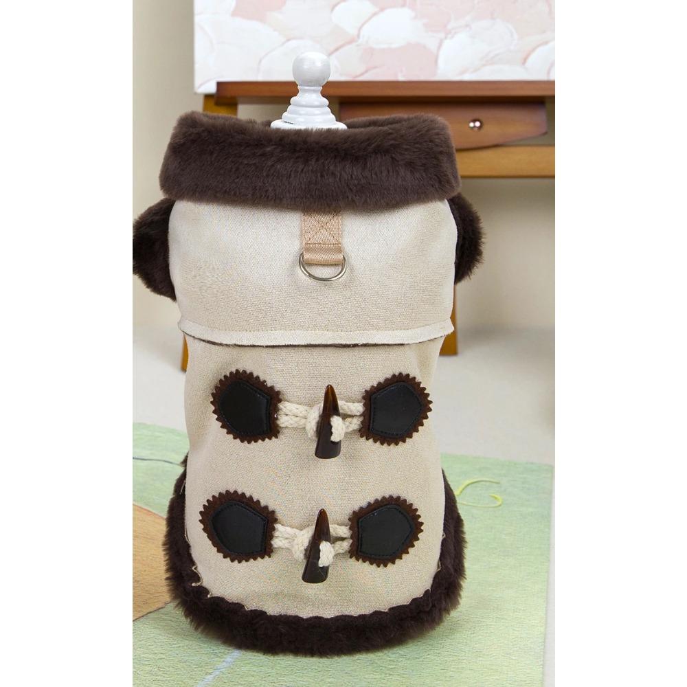 

Новая одежда для домашних животных осень-зима куртка для собак пальто плюшевая одежда для кошек с поводком D-образным кольцом S