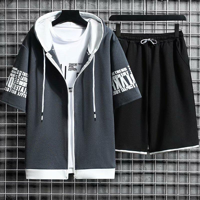 Men's Summer Casual Hooded Short-Sleeve Suit - 2023 Trendy Sportswear