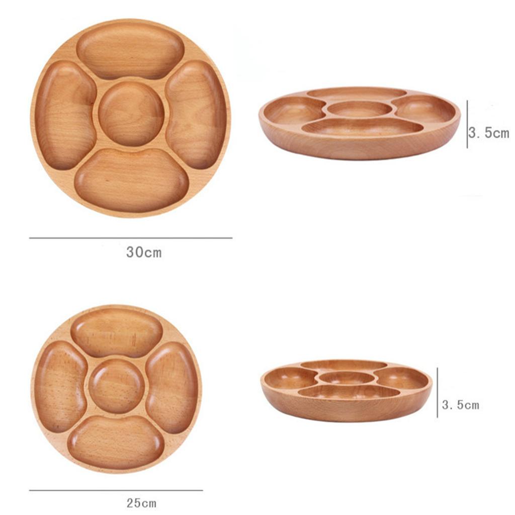 Beech Round Fruit Plate Containers Snacks Dinner 5 Apartment - 30cm