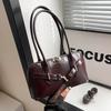 Fashion Underarm Single Shoulder Bag Retro Commuter Women's Handbag Small Design Bowling Bag PU Material Medium Size Daily Use
