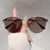 Trendy Metal Oval Sun Glasses Shades for Men And Women Retro Punk Fashion Cat's Eye Sunglasses UV400