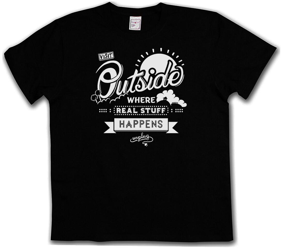 

T-Shirt Mens Womens Tees Top VISIT OUTSIDE NERD The Big TBBT Computer Bang Gamer VG Theory S