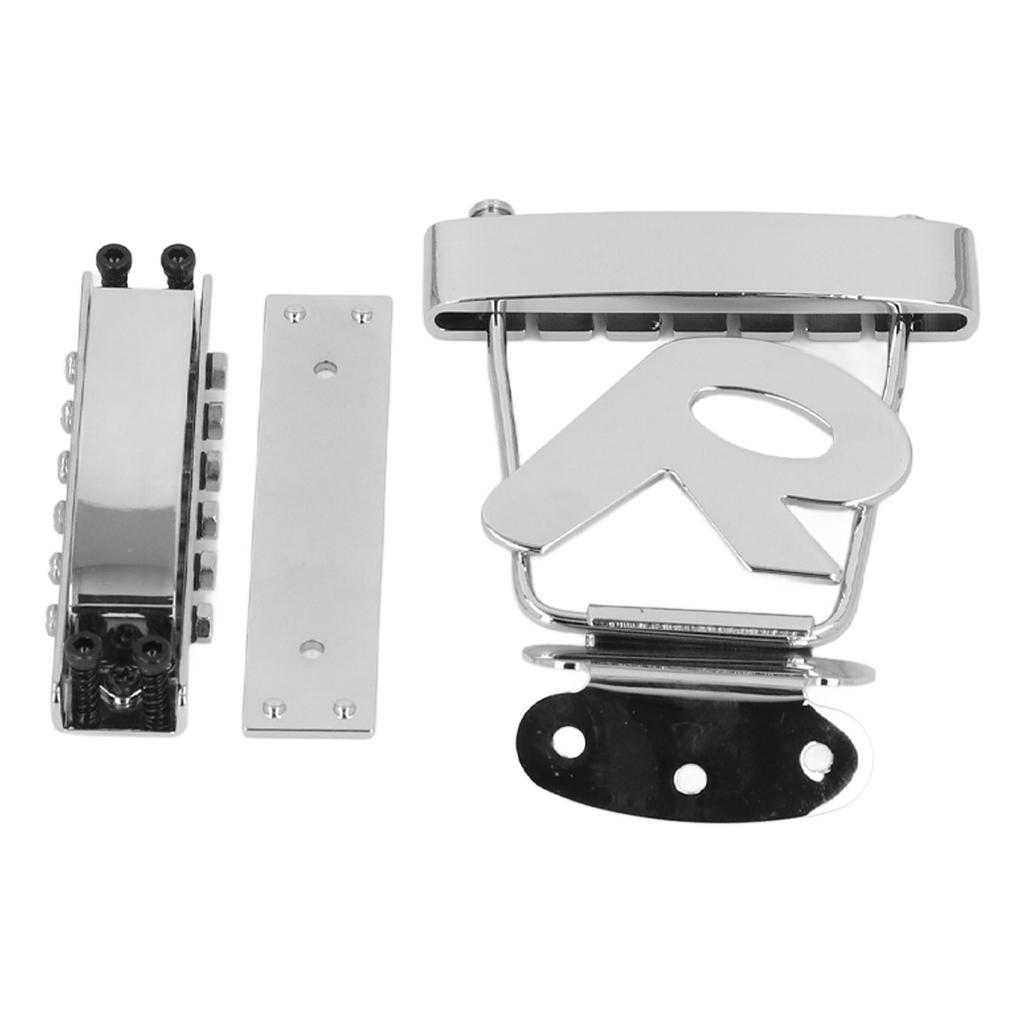 Guitar Trapeze Tailpiece and Bridge Set Stainless Steel Electroplating 6 String Trapeze Tailpiece