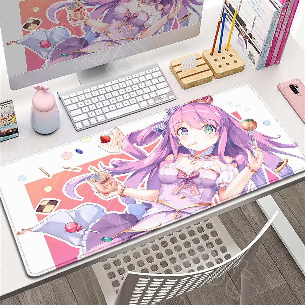 Hololive Anime Kawaii Girl Himemori Luna Mouse Pad Large Laptop Keyboard Mat Non-slip Rubber Base Office Mouse Mats XXL Desk Rug
