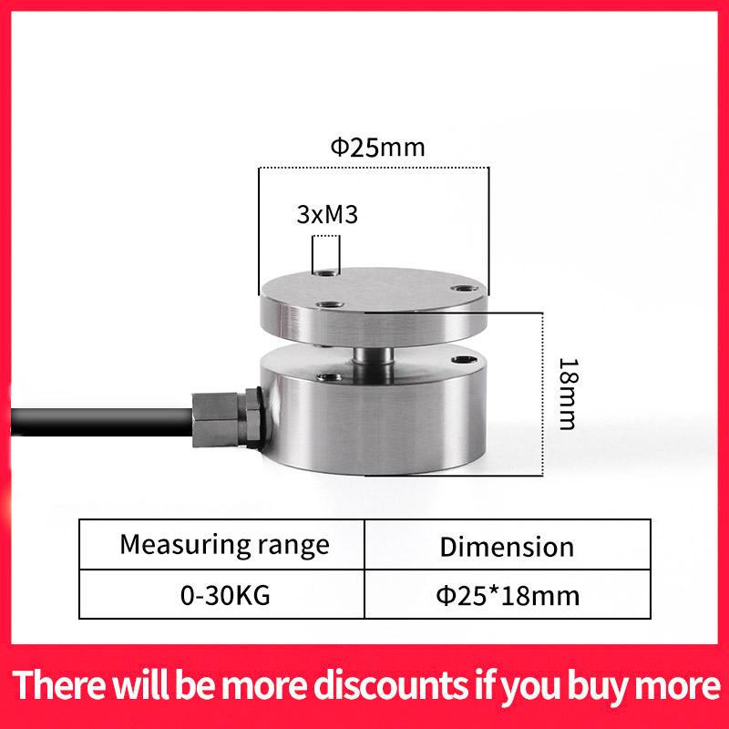 Hochwertige 25mm Inline-Kraftmessdose Miniatur Zug- und Druckkraftsensor Aufprallkraftmessung Wägesensor