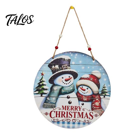 Wood Seasonal Ornaments Wooden Christmas Hanging Decoration, Rustic Santa Claus Snowman Gnome Red Truck Decorations Ornament, Window Wall Decor