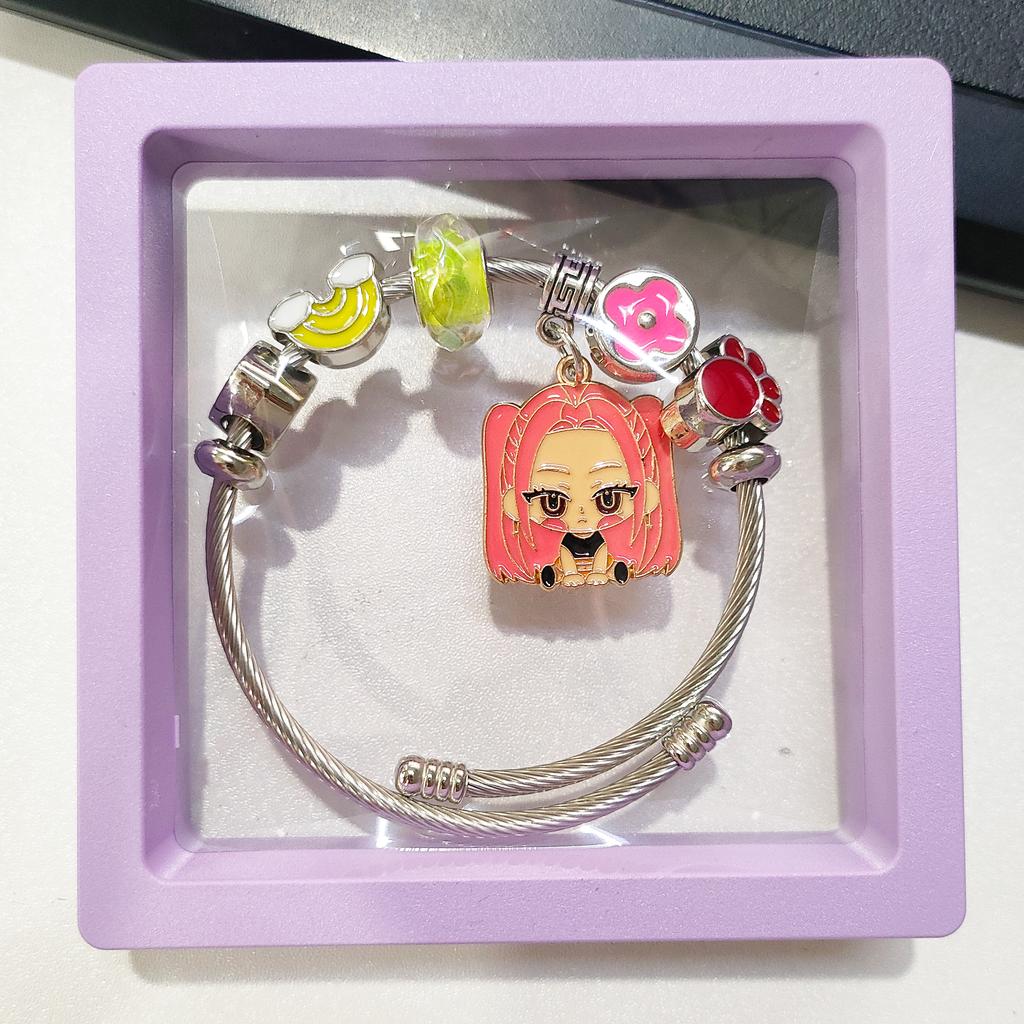 Cartoon Anime Bracelet Kpop Demon Hunters Cute High-Value Exquisite Bangle Gift for Children's Day Boys and Girls Kids Fans
