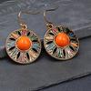 Vintage Bohemian Style Geometric Round Women's Dangle Earrings Vacation Female Ear Drops