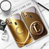 Laurel leaf ring gold For Samsung A 31 32 A33 A34 35 14 A15 13 A16 25 26 50 52 53 54 55 56 70 71 72 73 Golden glass phone case