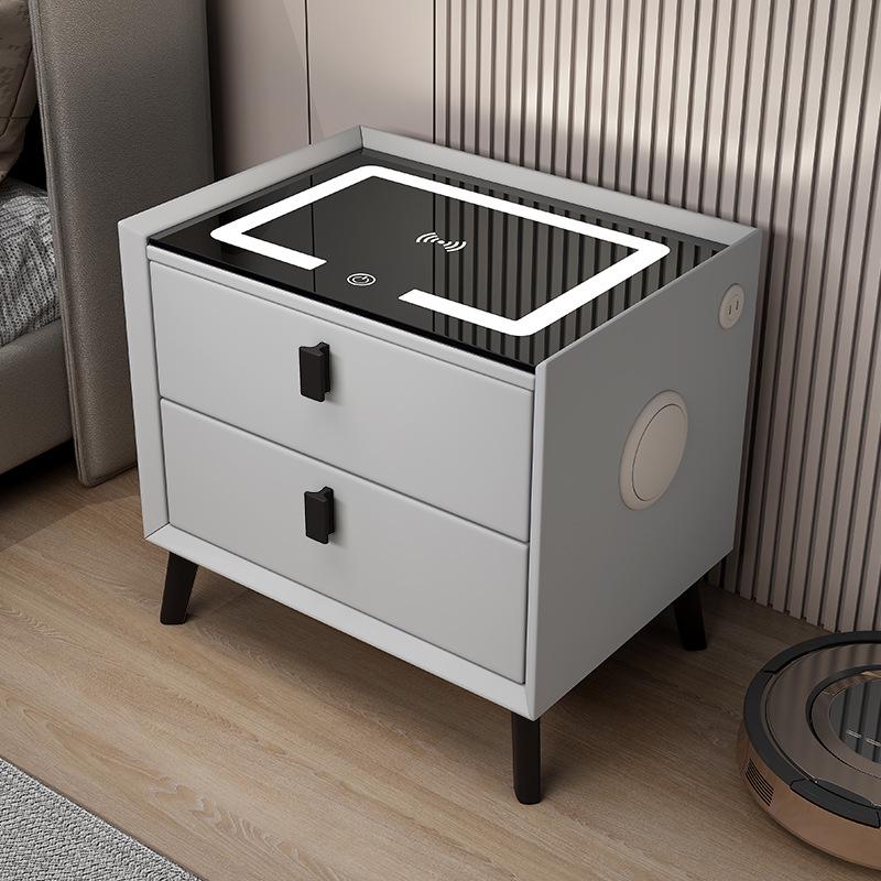Smart Bedside Table with Storage - Compact Bedroom Cabinet