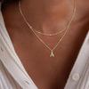 Exquisite 14K Gold Plated Copper Initial Pendant Necklace - Personalized and Fashionable Jewelry