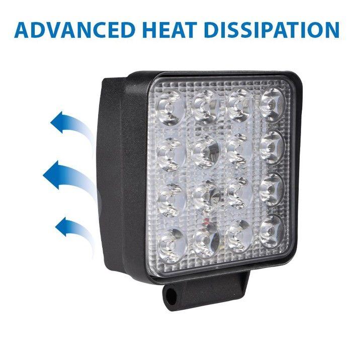 Arbeitsscheinwerfer - STAK - 12/24 V - 48 W - 2800 Lumen - IP67 - Schwarz