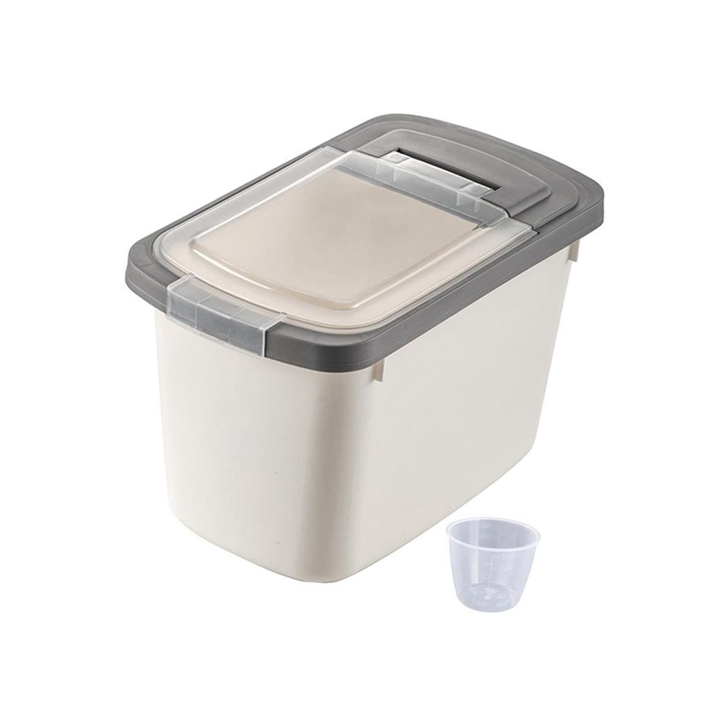 Cereal Rice Food Storage Container with Measuring Cup Pet Food Storage Box for Pet Food Flour Cat Dog Food Soybeans Bread