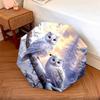 1 PC Automatic Folding Umbrella - Winter Snowy Owls Pattern, Portable & Foldable Design with 8 Ribs, Christmas Birthday Gifts