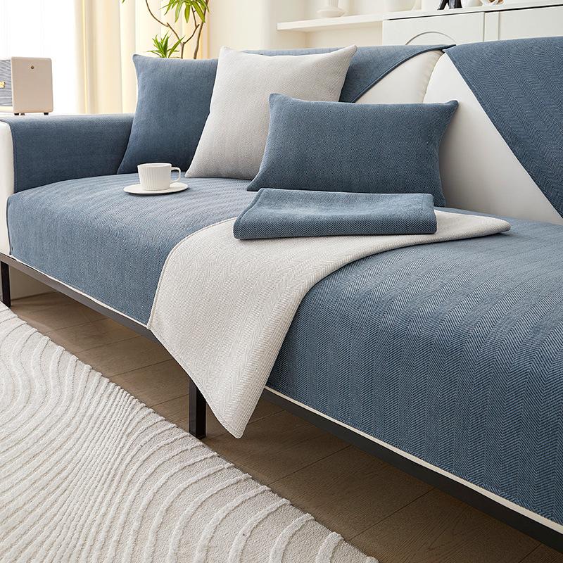 Herringbone Pattern Sofa Cushion Chenille Living Room Four Seasons Universal Modern Simple Summer Non-Slip Cushion Sofa Cover