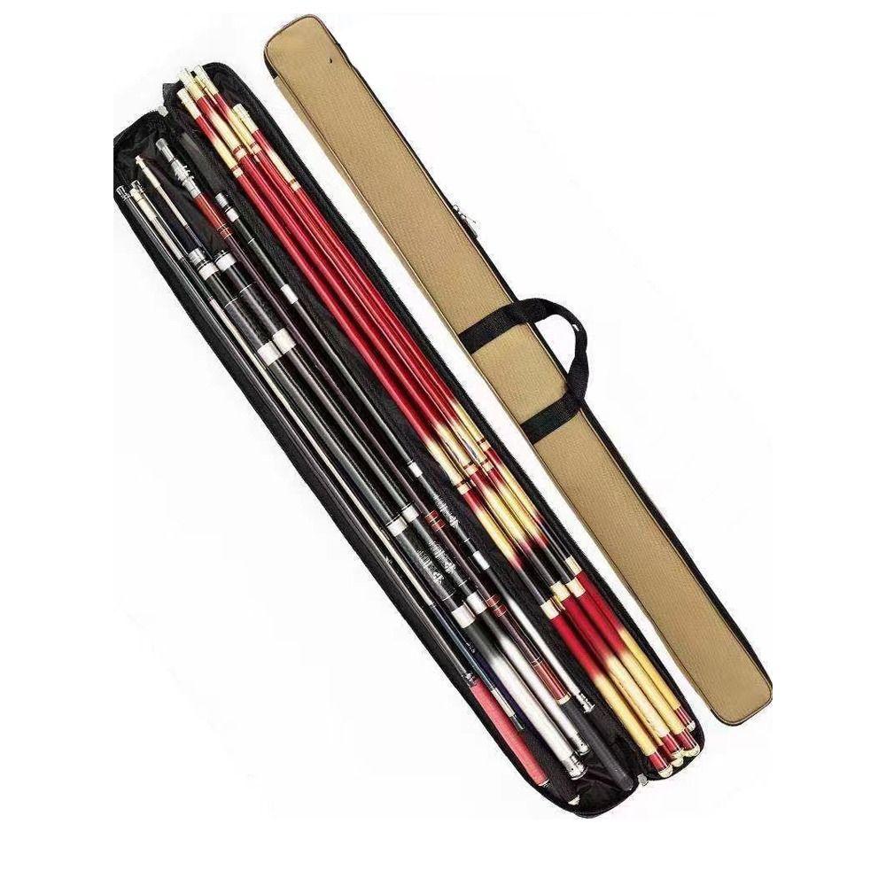 Hand Woven Handle Fishing Rod Case Storage Two Way Zipper Fishing Gear Bag Storage Umbrella