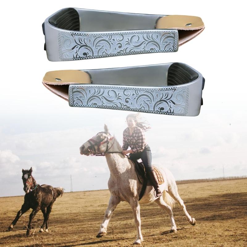 Aluminum Cushioned Western Stirrups Light Weight Horse Riding Stirrups for Horse Saddles Safety Equestrian Supplies