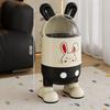 Adorable Rabbit Flip-Top Trash Can with Lid for Kids - Large Capacity for Home, Bedroom, or Bathroom.