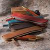 Vintage Leather Artistic Youth Apple Pencil Case - Large Capacity Zipper Storage