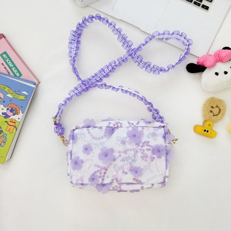 Sparkling Floral Kids Bag Adorable Fairy Shoulder Crossbody Bag For Girls 2024