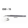 Black Anti-static Stainless Steel Bent Tip Tweezers Set for Nail Art, Journaling, and Household Use
