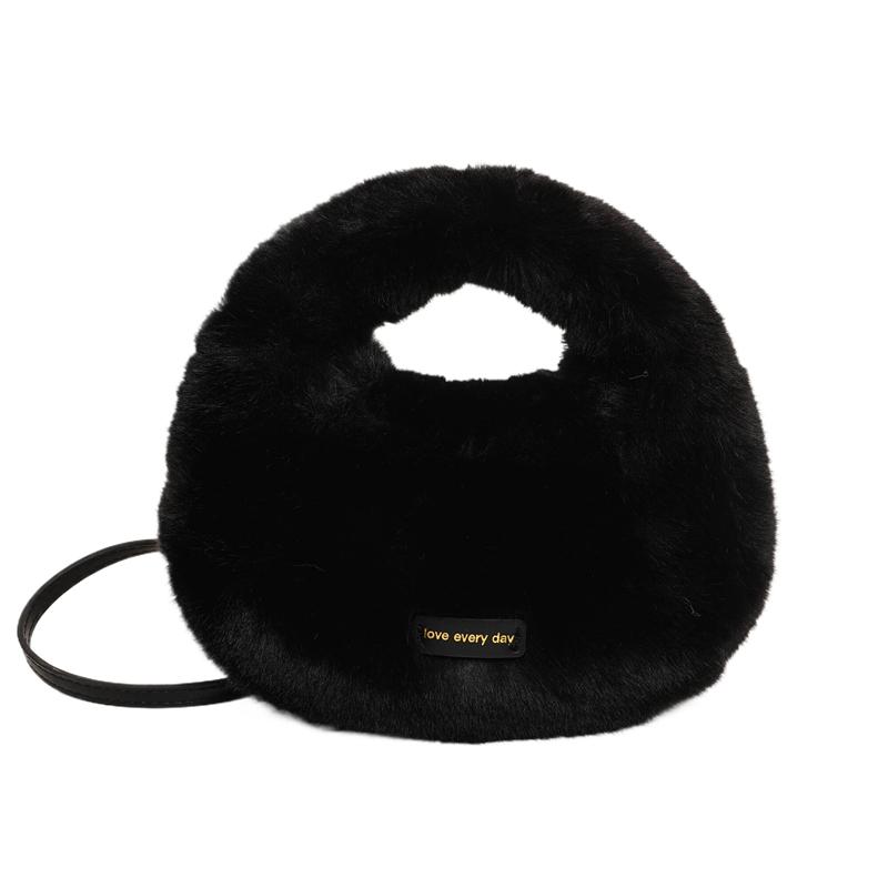 Nové vzory pro ženy, plyšové kabelky z umělé kožešiny, módní dámské malé ramenní crossbody tašky, zimní ležérní taška přes rameno, půlměsíc, hobo kabelky pro ženy