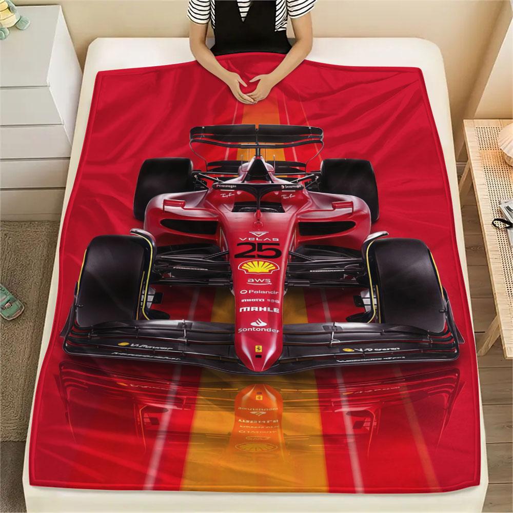 Racing car Printed Flannel Blanket, soft throw for bedroom sofa, washable, Christmas present, great gift.