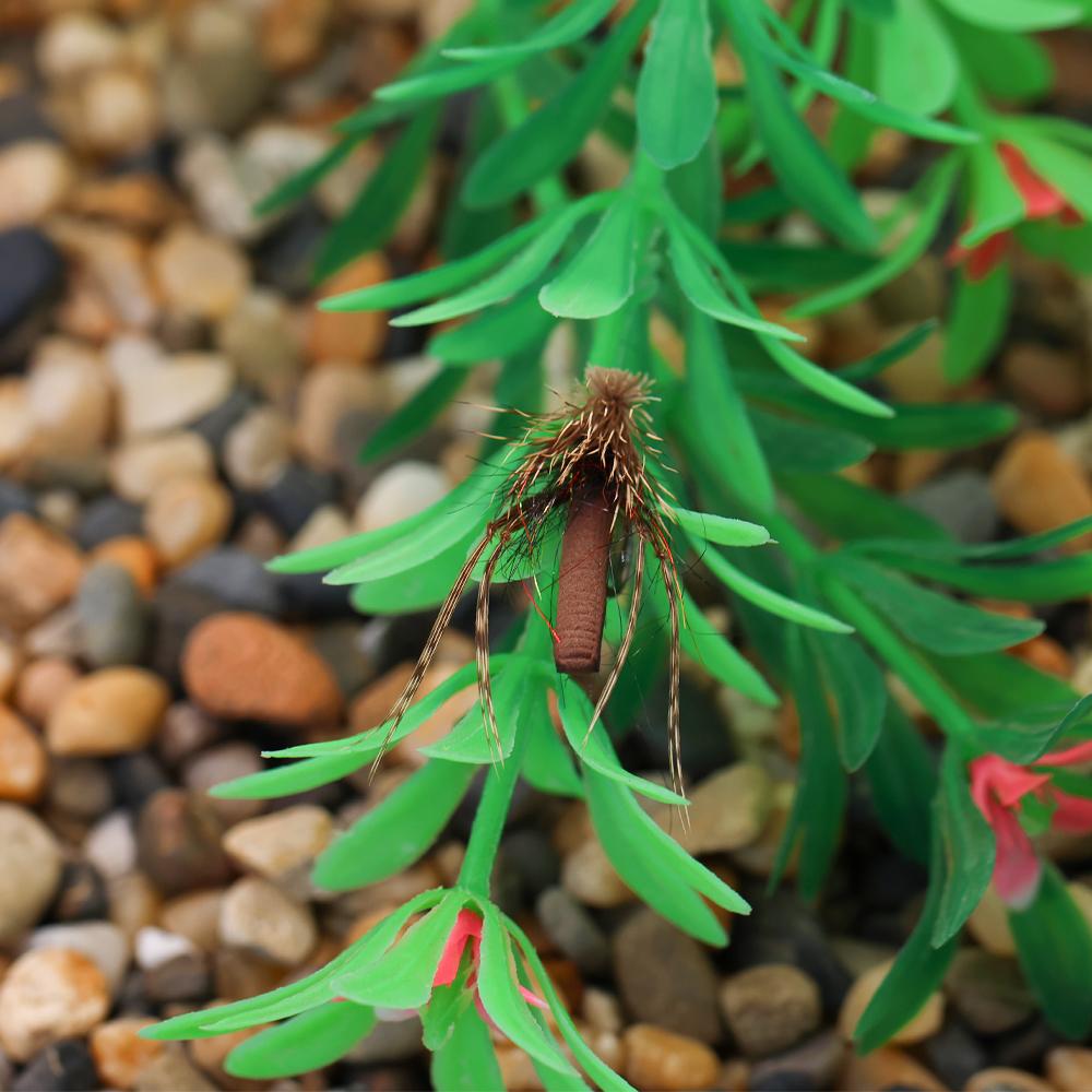 3/6PCS Caddisfly Foam Body Pupa Brown Elk Hair Barbless Hook Floating Dry Fly Mayfly Trout Bass Graying Panfish Fishing Lures