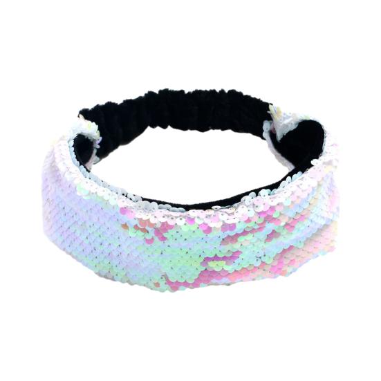 Women Headband Reversible Shiny Sequins Headband Elastic Hair Fixing Decoration Decorative Hair Accessories