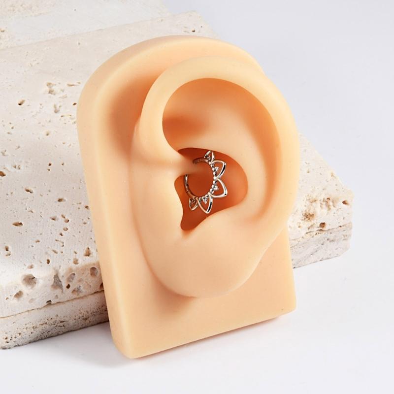 Fashionable Crystal Nose Piercing Ring Jewelry Stainless Steel Accessory for Ear Cartilage Music Festival Accessories