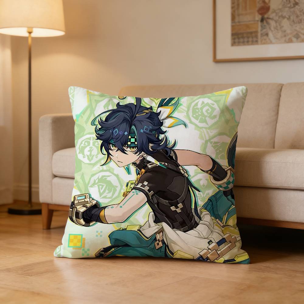 Kinich G-Genshin Impact Pillow Case Pattern Printed Pillowcase For Living Room Sofa Cushion Cover
