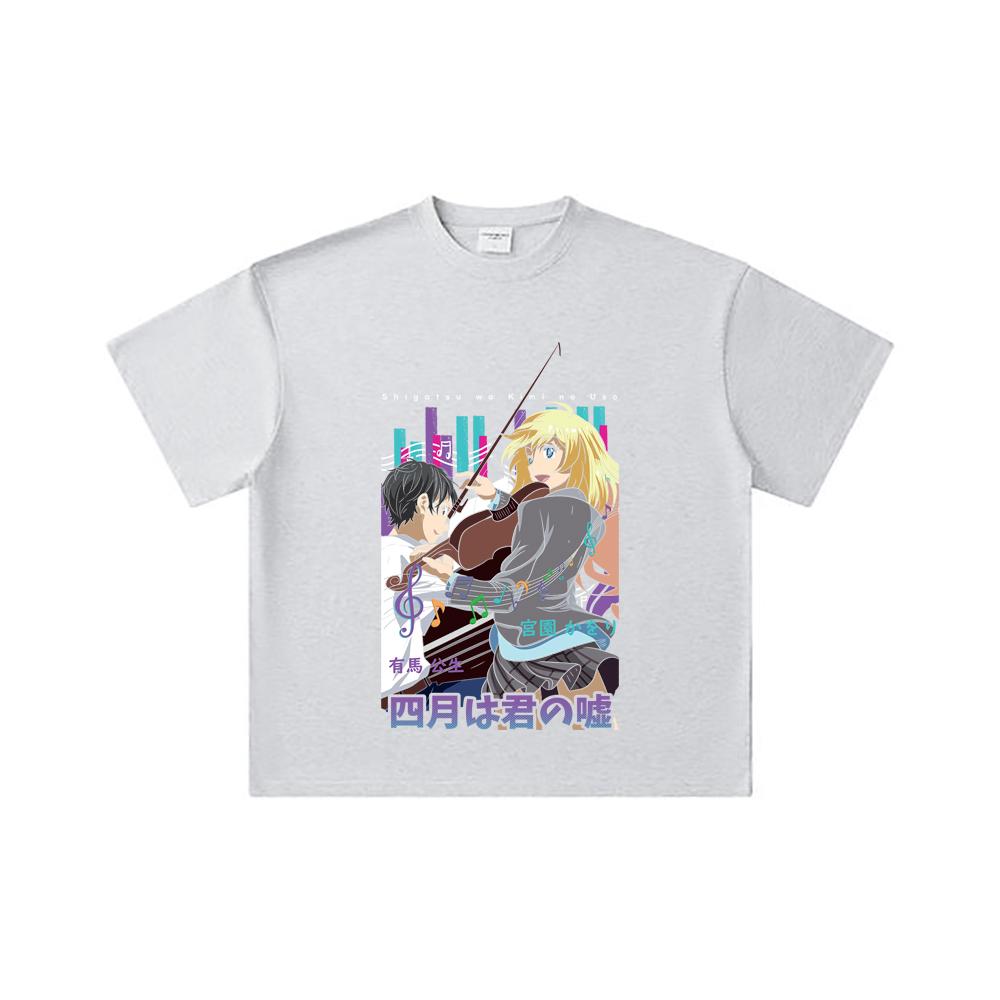 260 GSM Double Yarn 32 Count 100% Cotton Your Lie in April V1 Print Unisex Heavy Cotton T Shirt