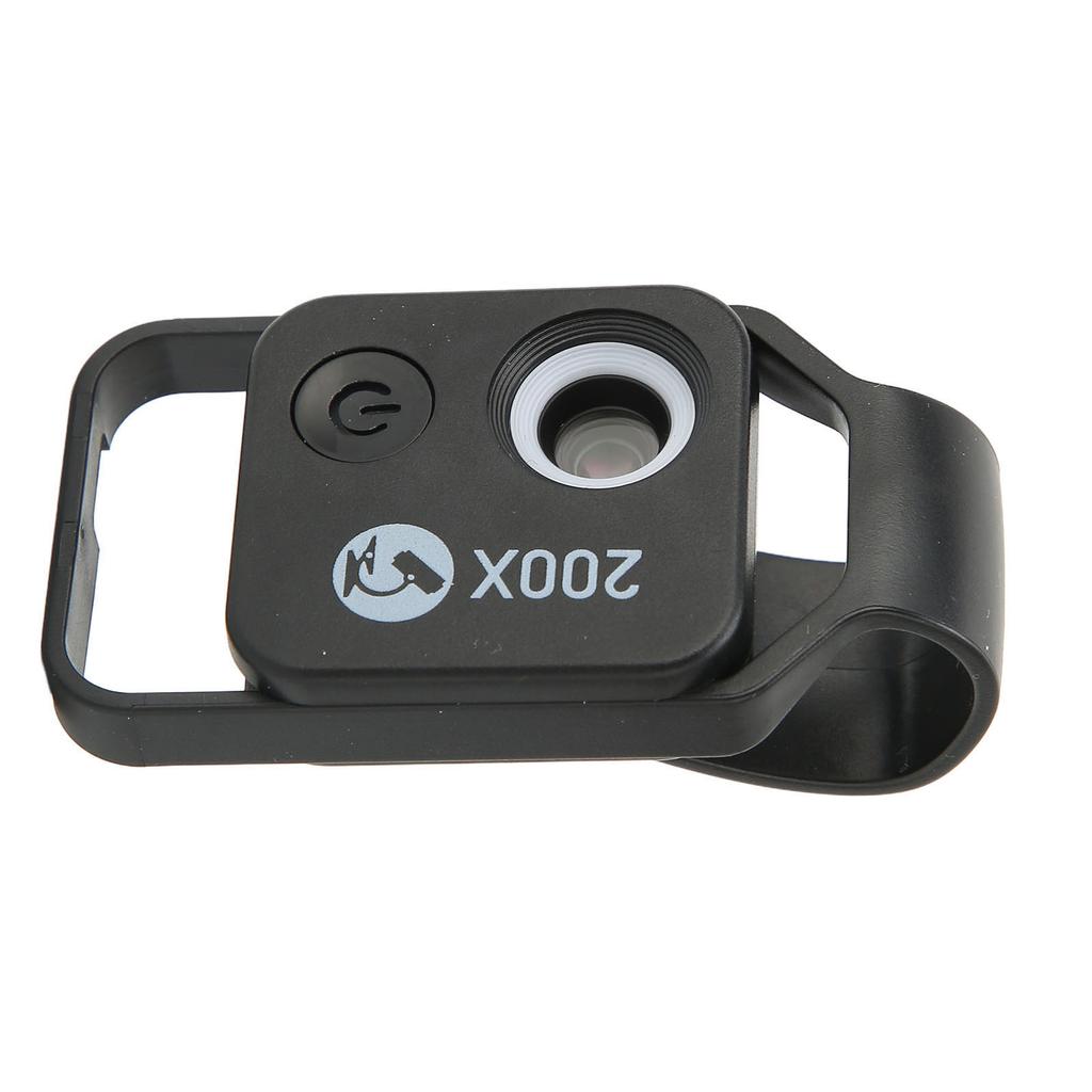 APLMS002 Mobile Phone Microscope LED Lens 200x HD Magnification Phone Camera Macro Lens for Outdoor Photography(Black