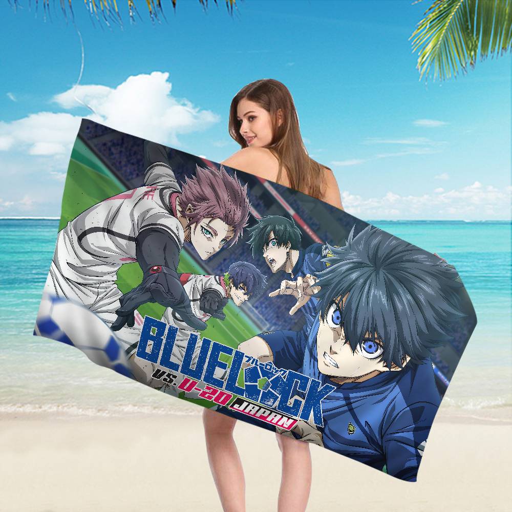 Japan Cartoon Anime B-Blue L-Lock Big Microfiber Beach Towels Quick Dry Sand Beach Towels Pool Towel for Travel Swim Pool Yoga