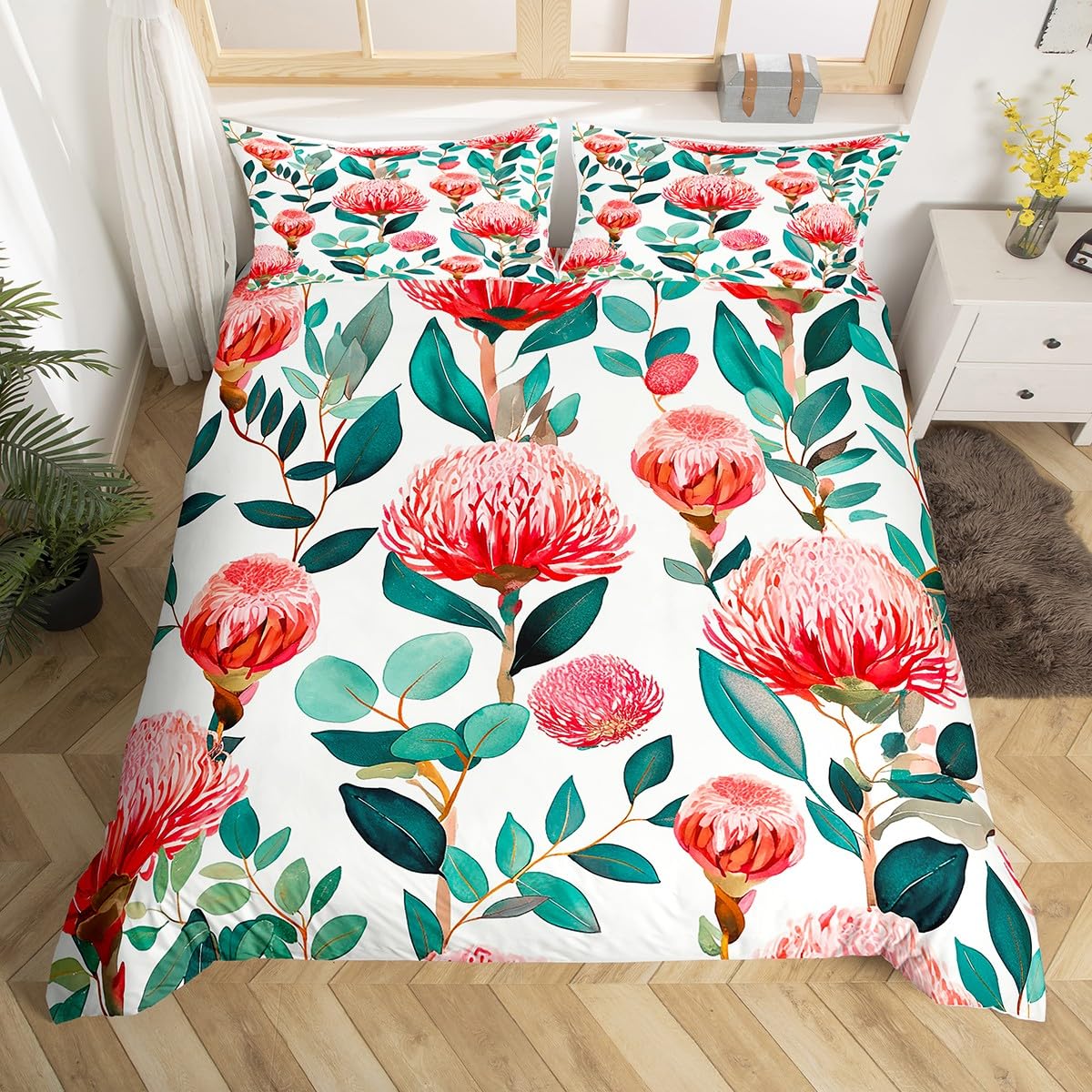 

Comforter Tropical Flower Hibiscus Full For Boy Girl Botanical Floral Bedding Set Rustic Romantic Boho Flowers Comforter Comforter (quilt)-EU Single(135*200cm)3pcs