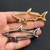 1pc 3D Metal Car Styling Sticker Hollow Fish Shark Emblem Badge Decals Automobiles Motorcycle Computer Fuel Car Accessories