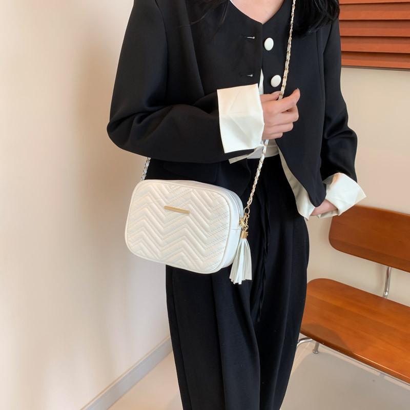 Trendy Simple Solid Color Small Round Bag Fashionable Chic Crossbody For Women