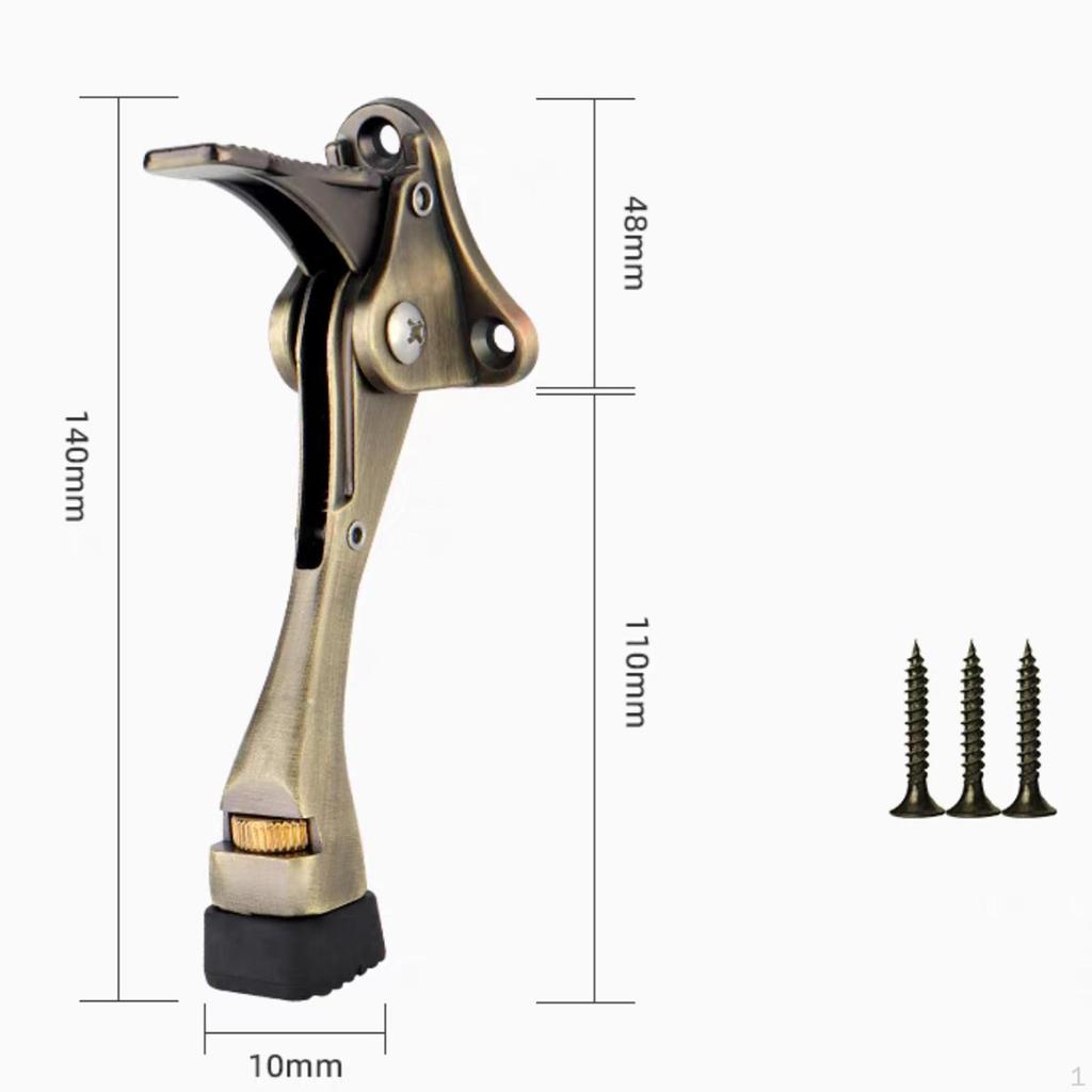 Adjustable Indoor Door Stop 5.5inch Long 10mm Rubber Tip Kickstand Foot Operated