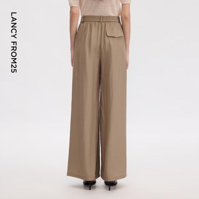 Langzi Draped Straight-Leg Casual Pants
