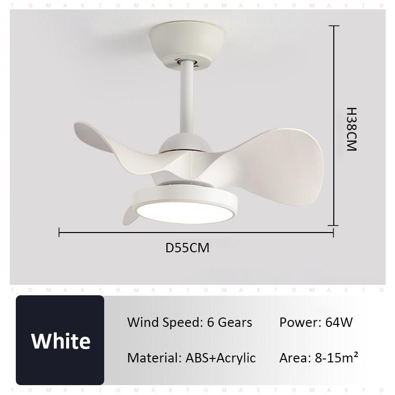 21 Inch 6-Speed Quiet Ceiling Fan Light Adjustable DC Motor Ceiling Fan Lamp Bedroom Dining Room Patio Lighting Ceiling Fan