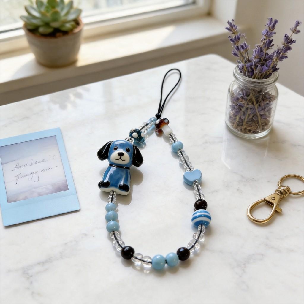 Ceramic Dog Phone Lanyard With Pvc Material Handcrafted For Men And Women