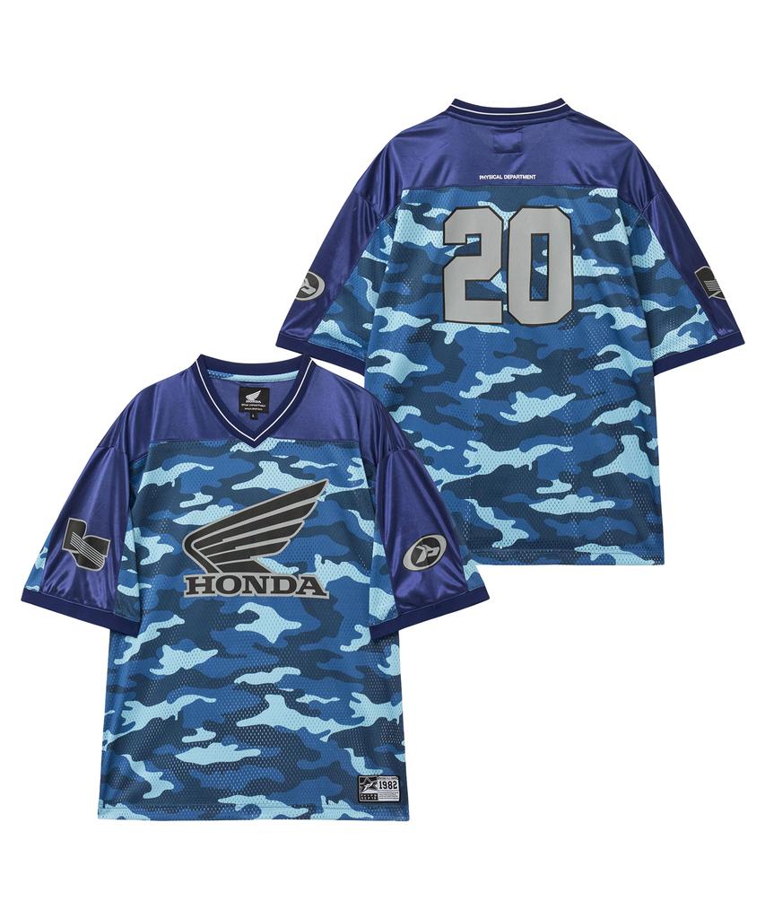 PHYPS MOTORCYCLE Original Wing Logo Camo Mesh T-Shirt Blue