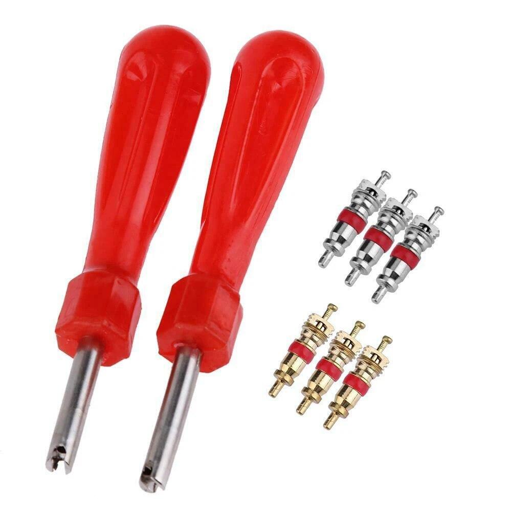 242pcs Tyre Copper Valve Stem Core Part Valve Core Wrench Car Truck Tire Tyre Valve Stem Core Part Replacement Herramientas