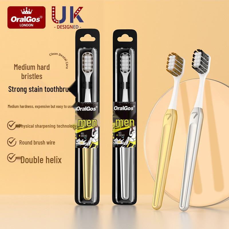 Dual-Use Soft Bristle Toothbrush & Tongue Scraper for Adults – Oral Cleaner
