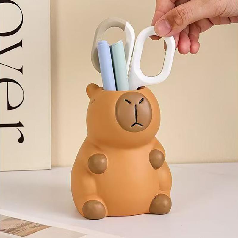 

1Pcs Capybara Pen Holder Tabletop Storage Interesting Capybara Pencil Storage Box Multi-Functional Cosmetic Organizer ONESIZE