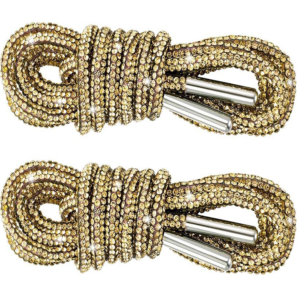Strassrep Skosnören, Glittrande Skosnören För - 2ST Strass Bling Skosnören, Bling Runda Skosnören Dragskosnöre Ersättningsaccessoarer 120cm