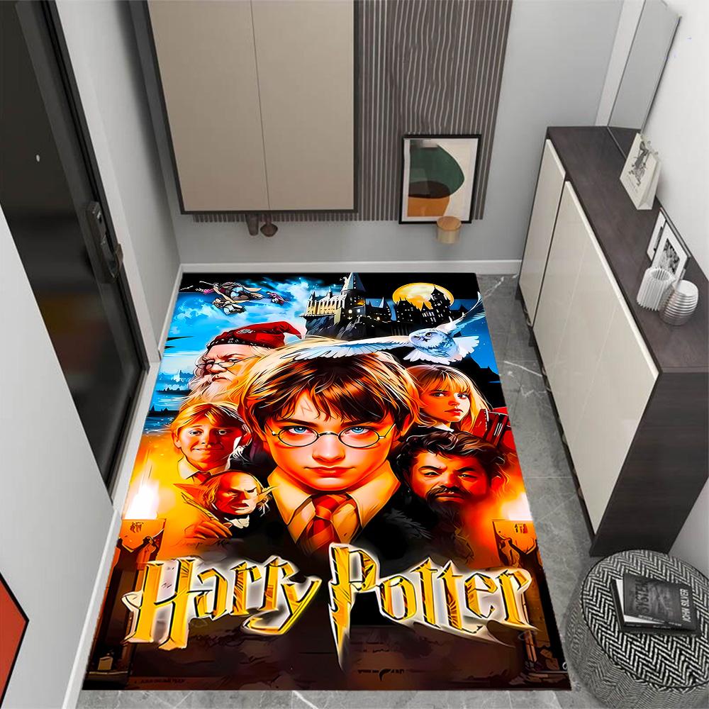 Harry Potter Hogwarts Themed Anti-Slip Rugs - Polyester Home Decor, Suitable for Bedrooms, Living Rooms, Doorways, Studios, and Decorations