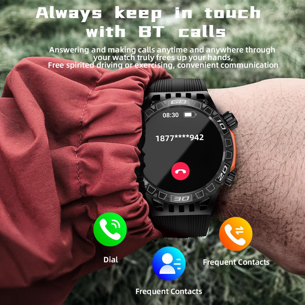 Multifunctional Smartwatch, Bluetooth Call, Flashlight, Waterproof, 1.46-inch Screen, Compass, Sports Fitness Tracker