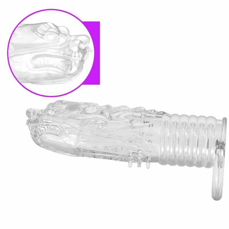 Dragon  Extender Clear Condom  Sleeve Transparent Ring  Extenders & Enlargers