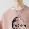 Spring New Men's Pullover Round Neck Printed Contrast Long-Sleeved Fake Two-Piece Sweaters